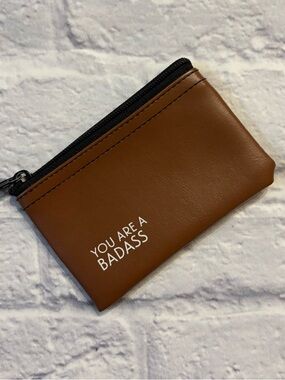 Unbranded brown “You Are A Badass” zipper coin purse